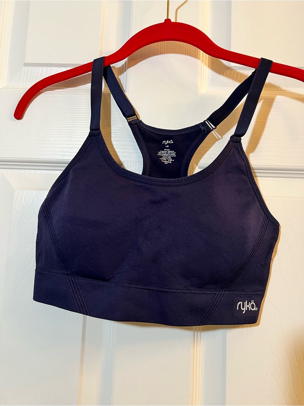 🦋 Ryka Navy Blue Racerback Sports Bra with Adjustable Straps size large